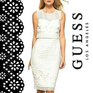 Guess Los Angeles Grid Lace Illusion Sheat…